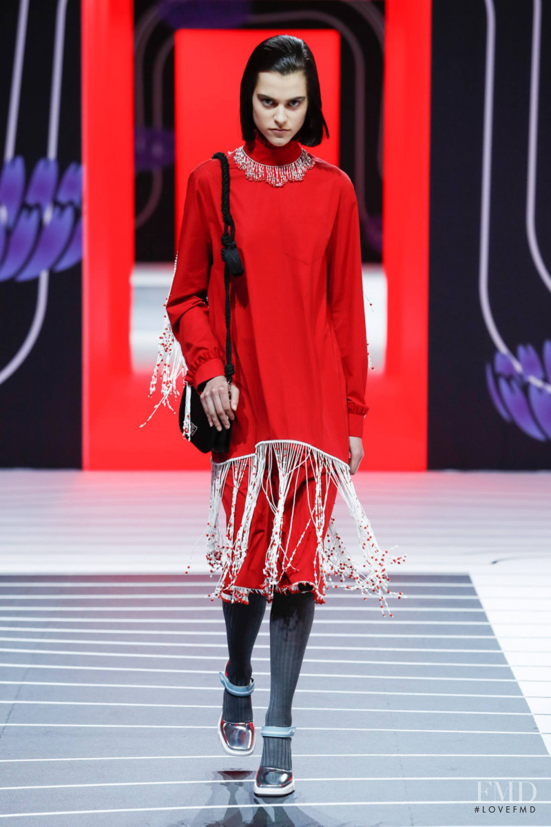 Ilona Desmet featured in  the Prada fashion show for Autumn/Winter 2020