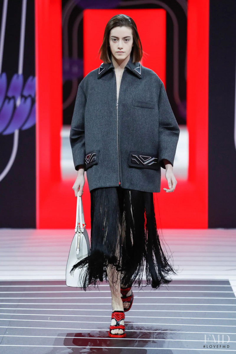 Clea Beuret featured in  the Prada fashion show for Autumn/Winter 2020