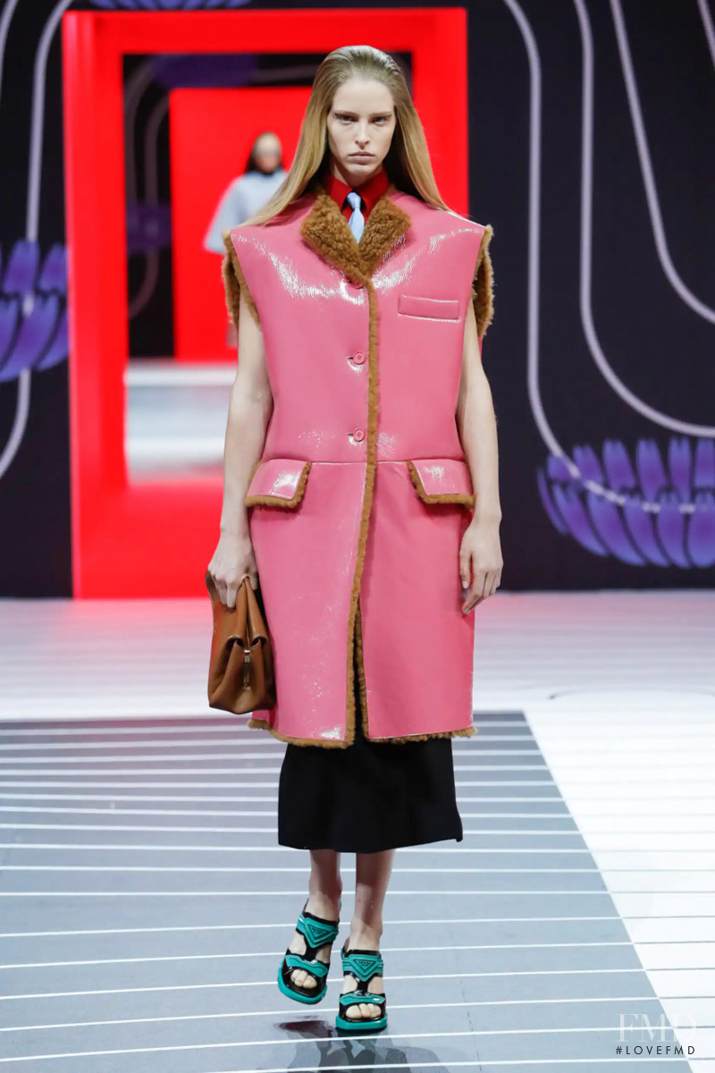 Abby Champion featured in  the Prada fashion show for Autumn/Winter 2020