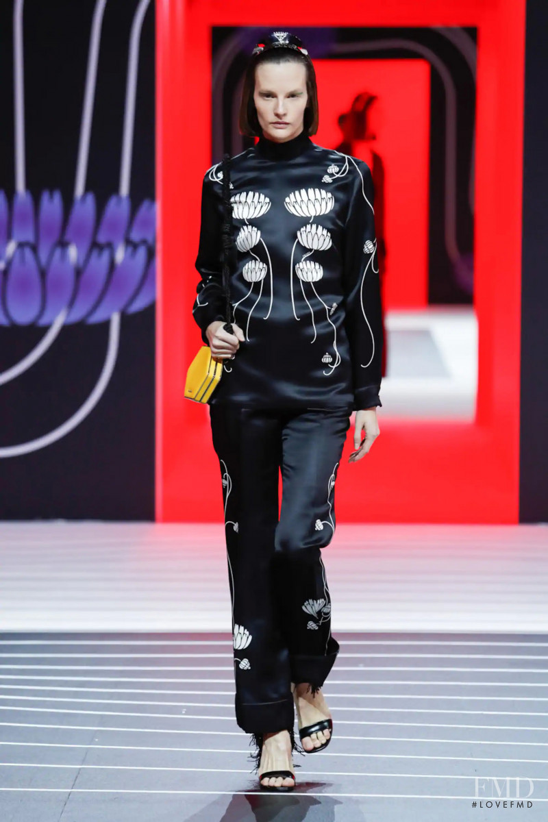 Sara Blomqvist featured in  the Prada fashion show for Autumn/Winter 2020