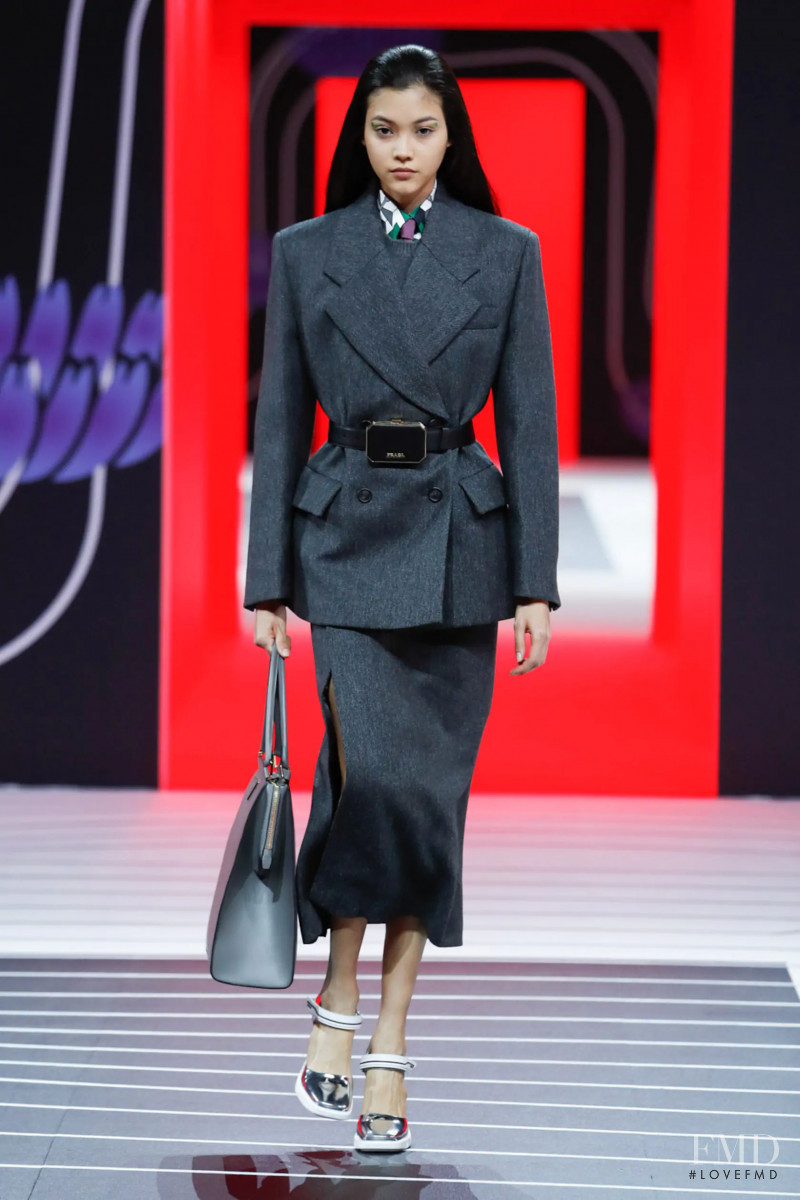 Mika Schneider featured in  the Prada fashion show for Autumn/Winter 2020