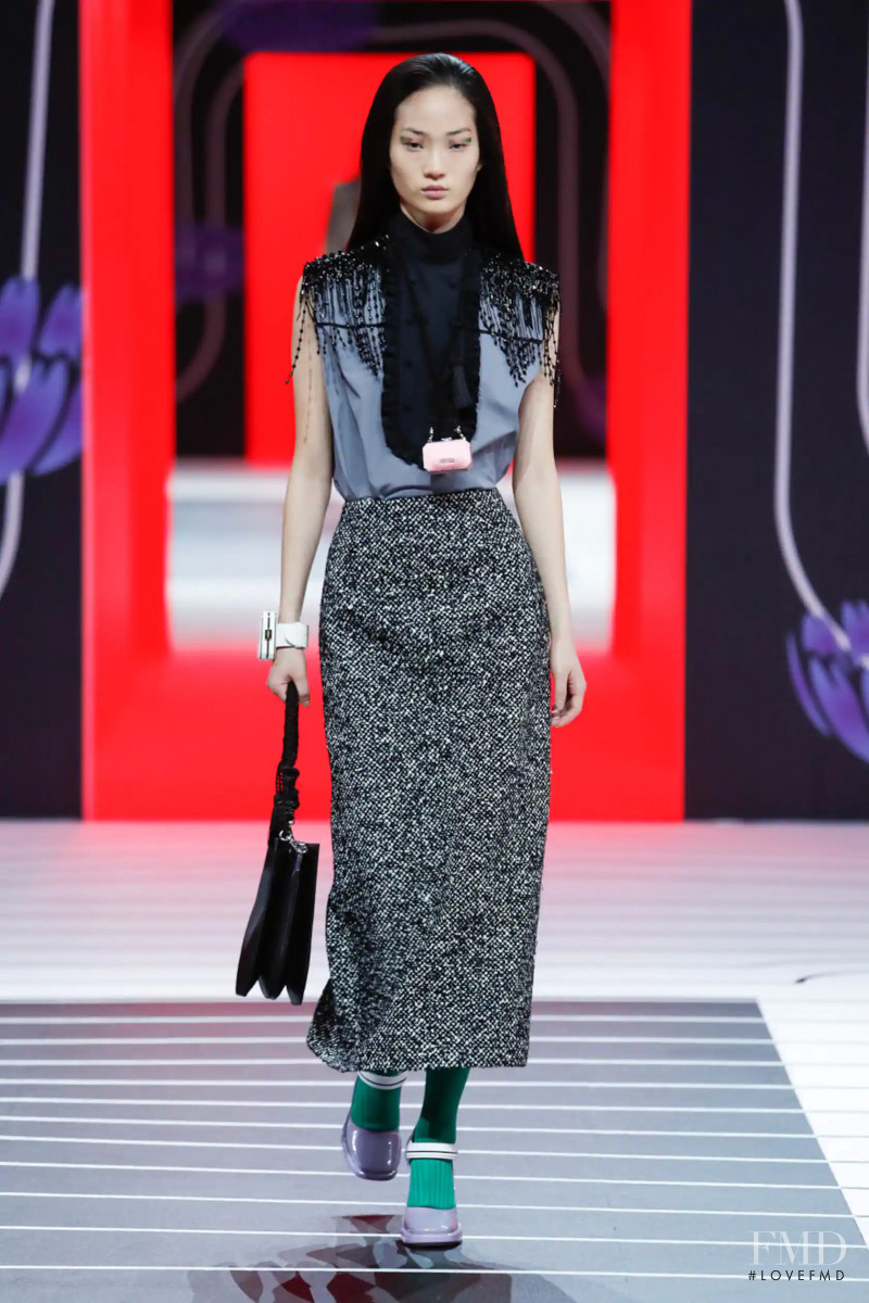 Hyun Ji Shin featured in  the Prada fashion show for Autumn/Winter 2020
