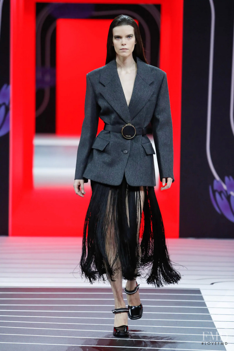 Meghan Collison featured in  the Prada fashion show for Autumn/Winter 2020