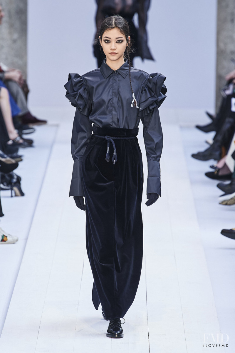 Mika Schneider featured in  the Max Mara fashion show for Autumn/Winter 2020