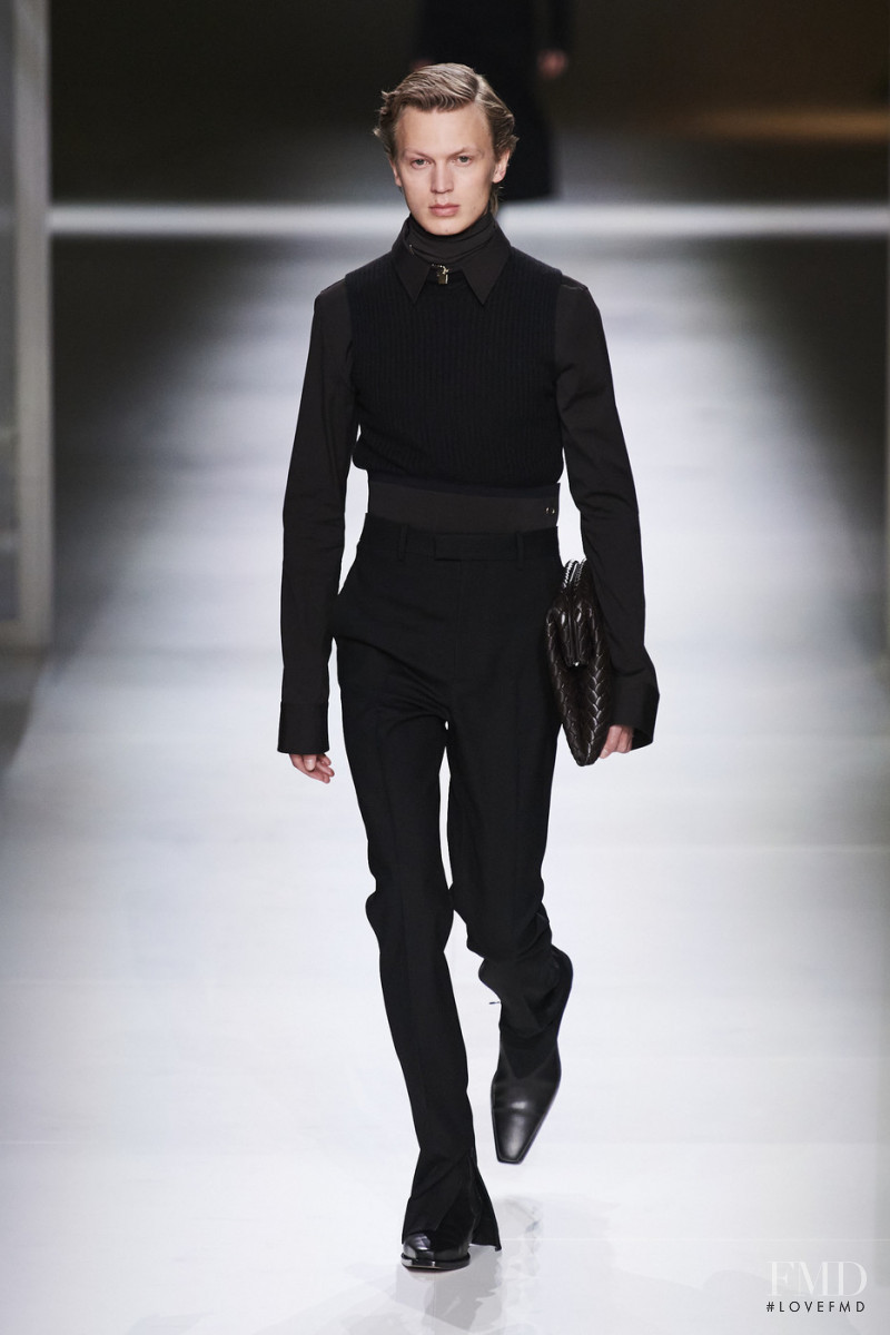 Jonas Glöer featured in  the Bottega Veneta fashion show for Autumn/Winter 2020