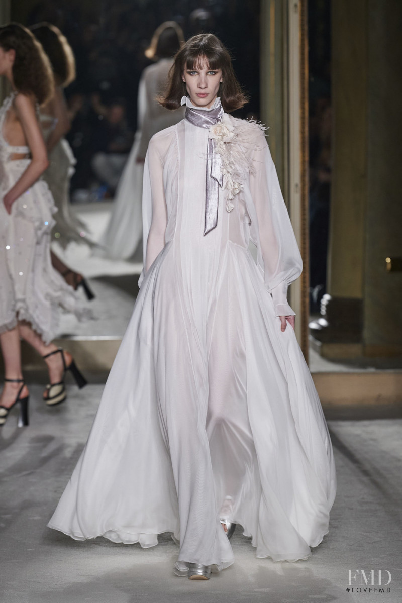 Sasha Knysh featured in  the Philosophy di Lorenzo Serafini fashion show for Autumn/Winter 2020