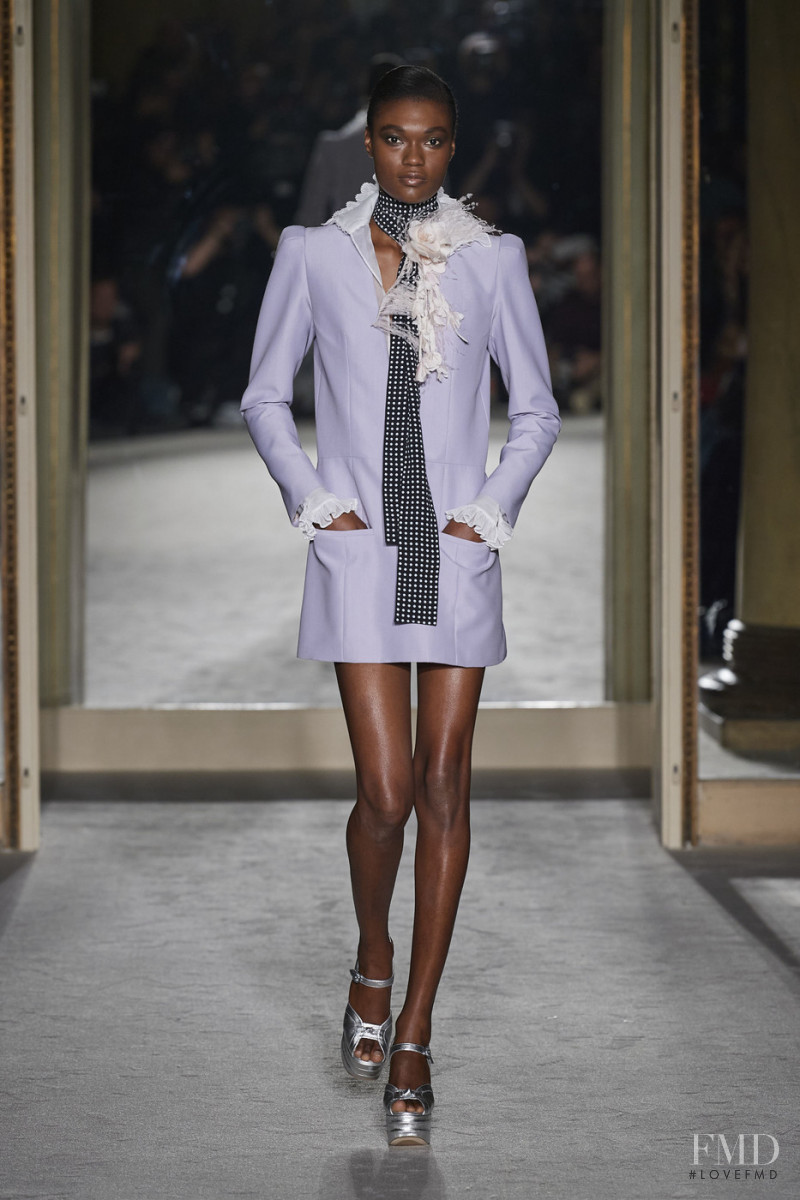 Naki Depass featured in  the Philosophy di Lorenzo Serafini fashion show for Autumn/Winter 2020