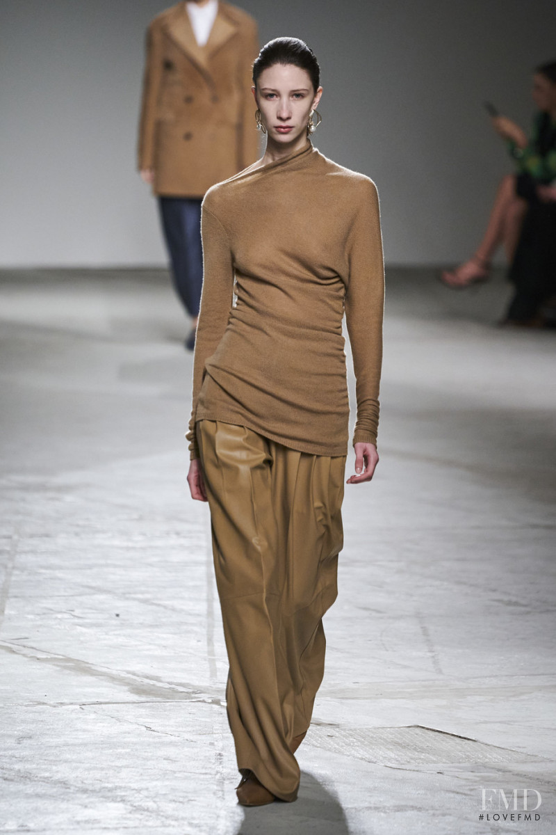 Sasha Knysh featured in  the Agnona fashion show for Autumn/Winter 2020