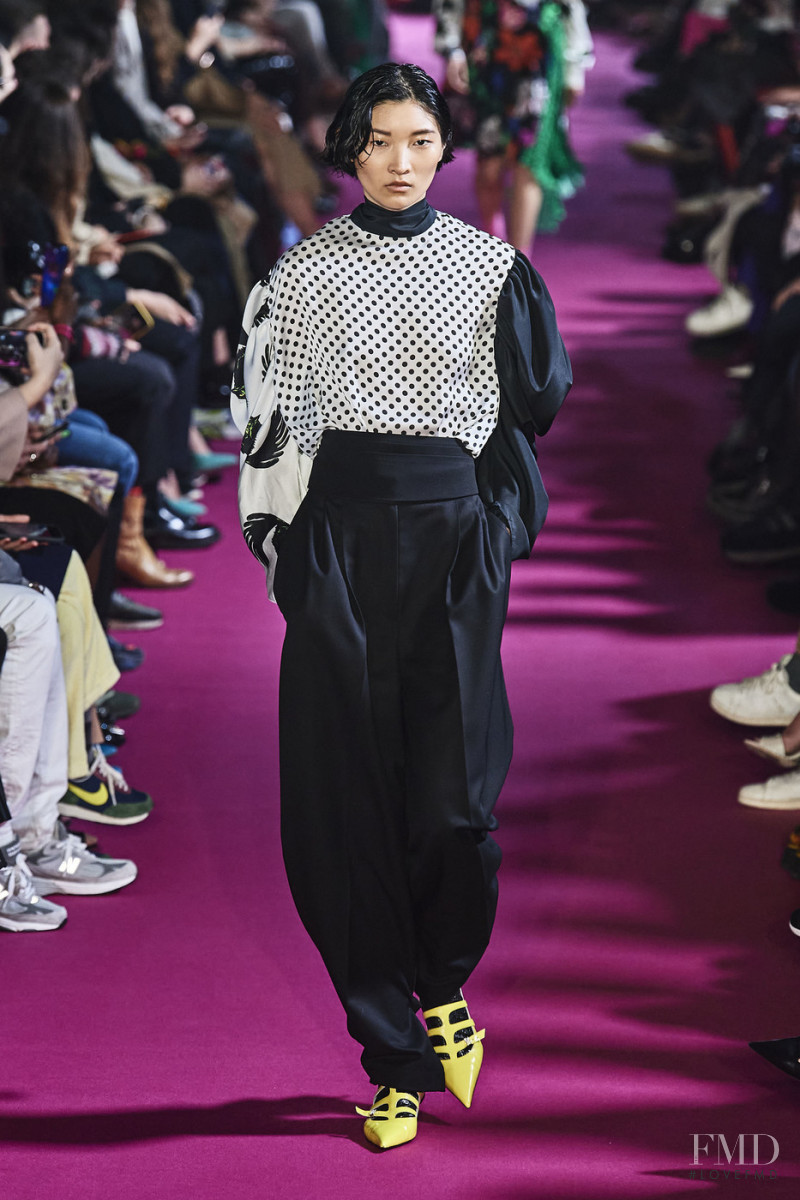 Qin Lei featured in  the MSGM fashion show for Autumn/Winter 2020