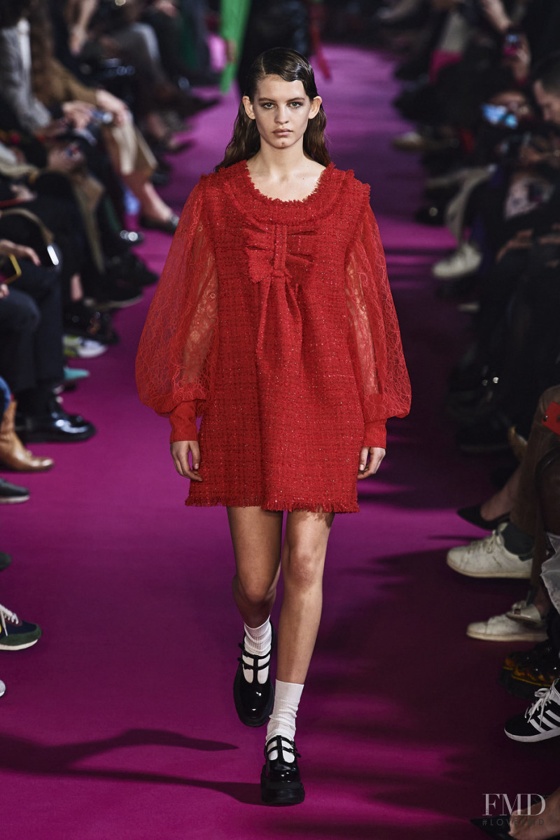 Ansolet Rossouw featured in  the MSGM fashion show for Autumn/Winter 2020