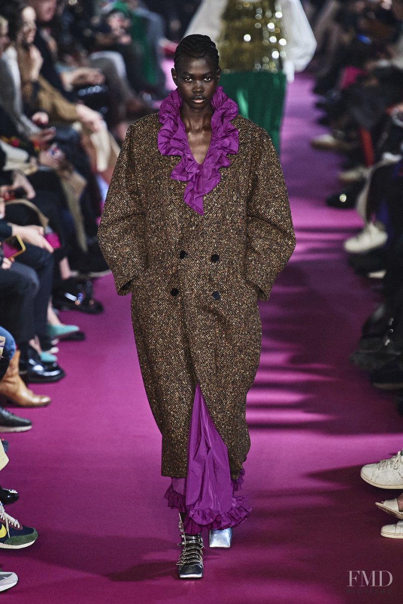 Mammina Aker featured in  the MSGM fashion show for Autumn/Winter 2020