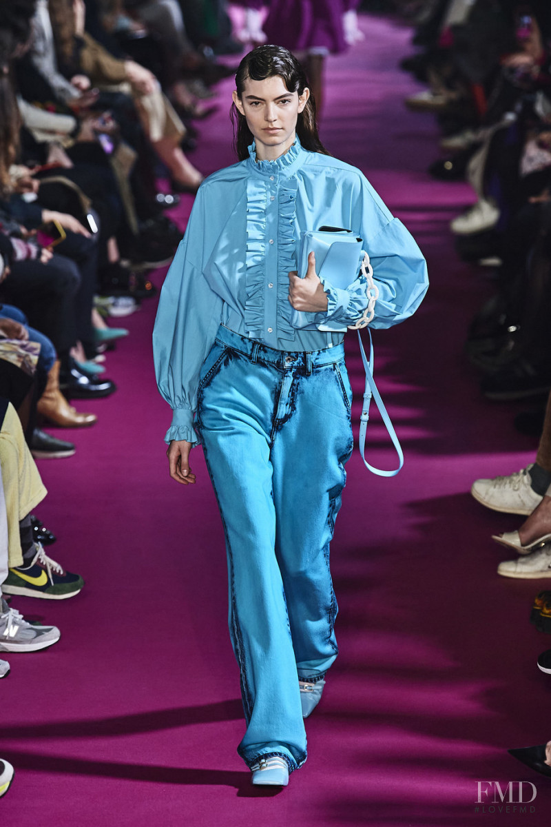 Alberte Mortensen featured in  the MSGM fashion show for Autumn/Winter 2020