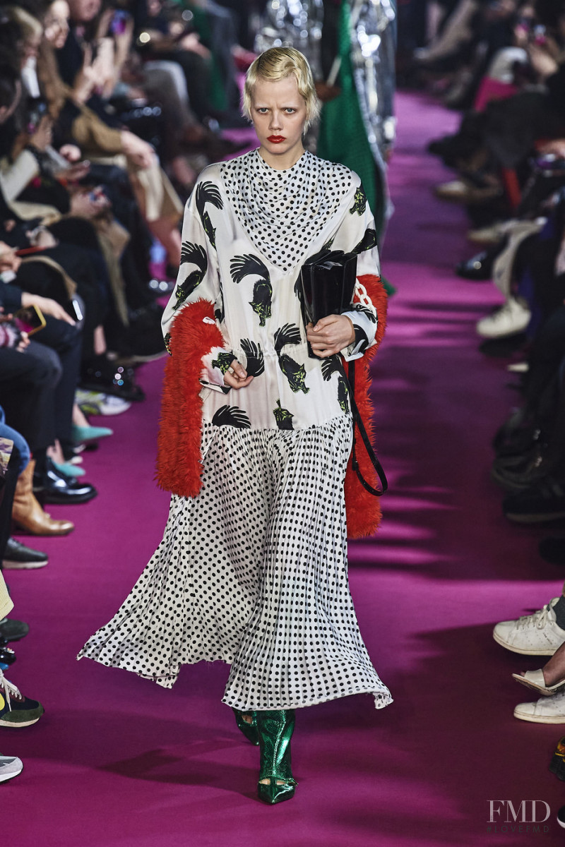 Marjan Jonkman featured in  the MSGM fashion show for Autumn/Winter 2020