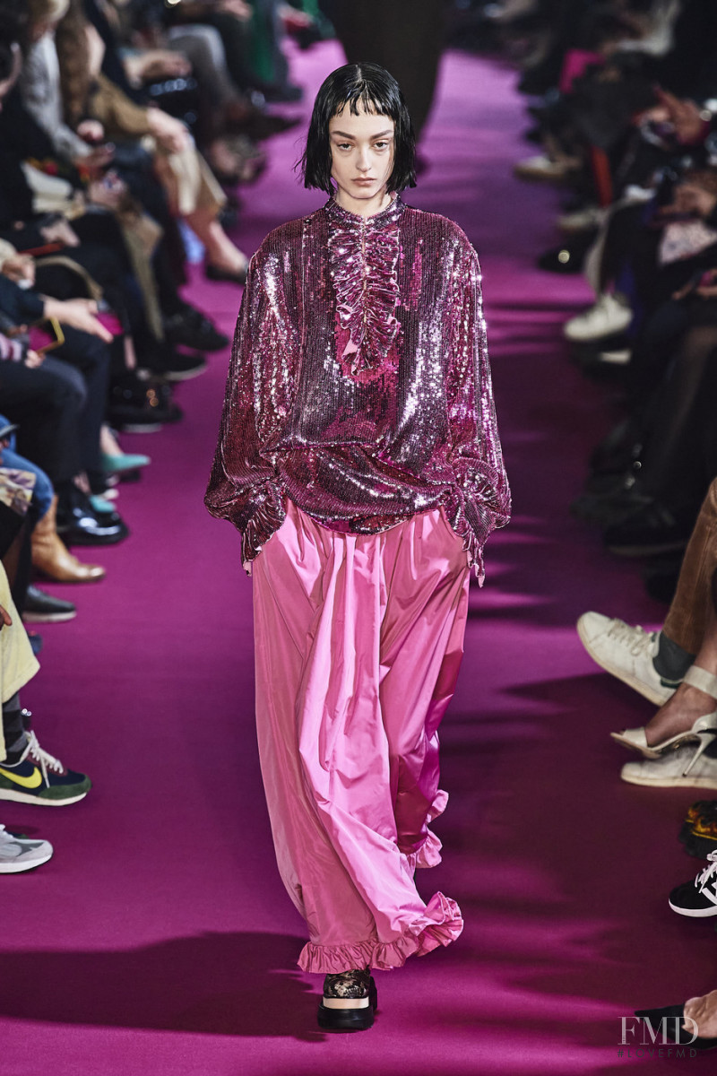Ivana Trivic featured in  the MSGM fashion show for Autumn/Winter 2020
