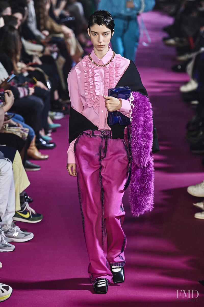 Manuela Miloqui featured in  the MSGM fashion show for Autumn/Winter 2020