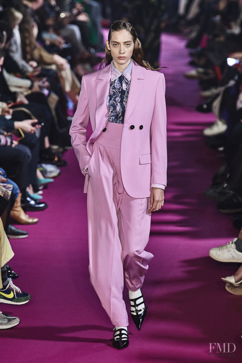 Odette Pavlova featured in  the MSGM fashion show for Autumn/Winter 2020