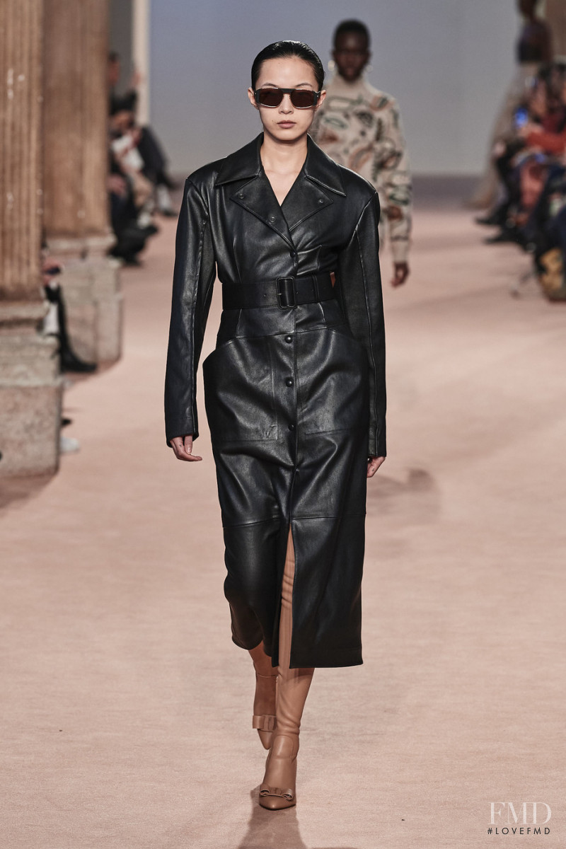 Xiao Wen Ju featured in  the Salvatore Ferragamo fashion show for Autumn/Winter 2020