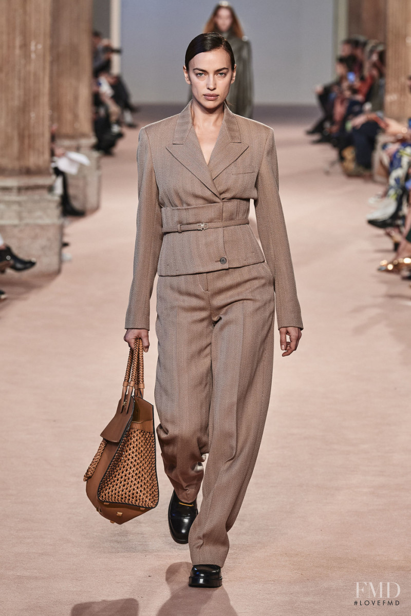 Irina Shayk featured in  the Salvatore Ferragamo fashion show for Autumn/Winter 2020