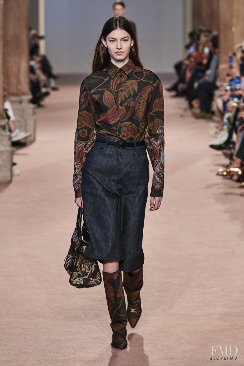 Alberte Mortensen featured in  the Salvatore Ferragamo fashion show for Autumn/Winter 2020