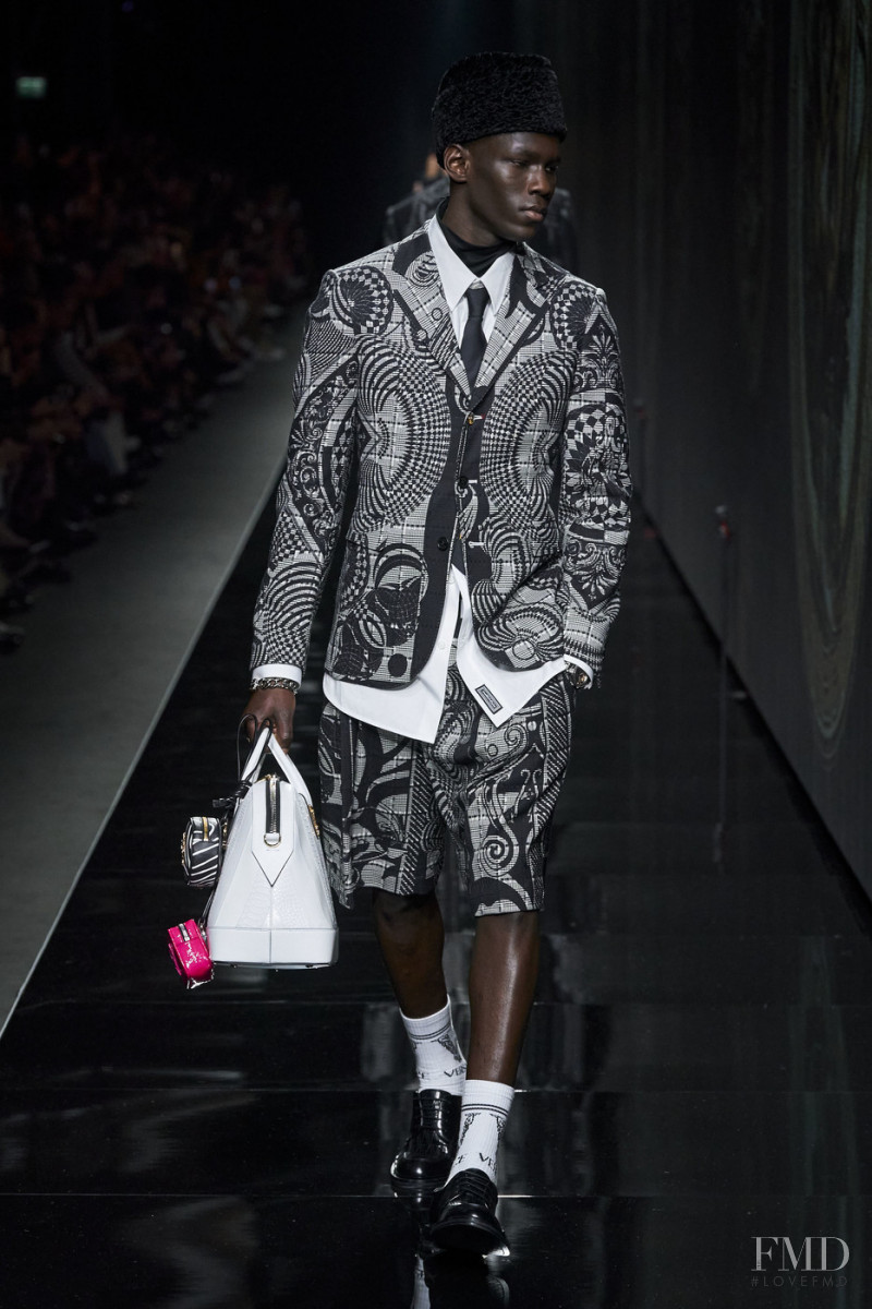 Cheikh Dia featured in  the Versace fashion show for Autumn/Winter 2020