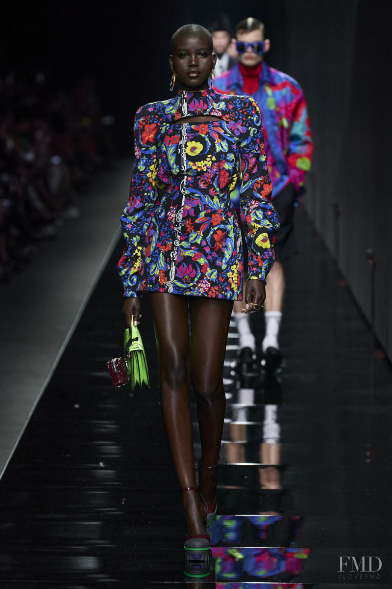 Adut Akech Bior featured in  the Versace fashion show for Autumn/Winter 2020