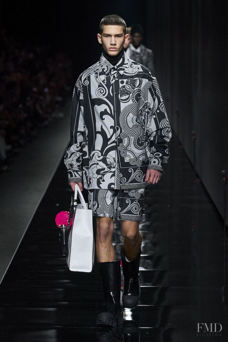 Luka Tesic featured in  the Versace fashion show for Autumn/Winter 2020