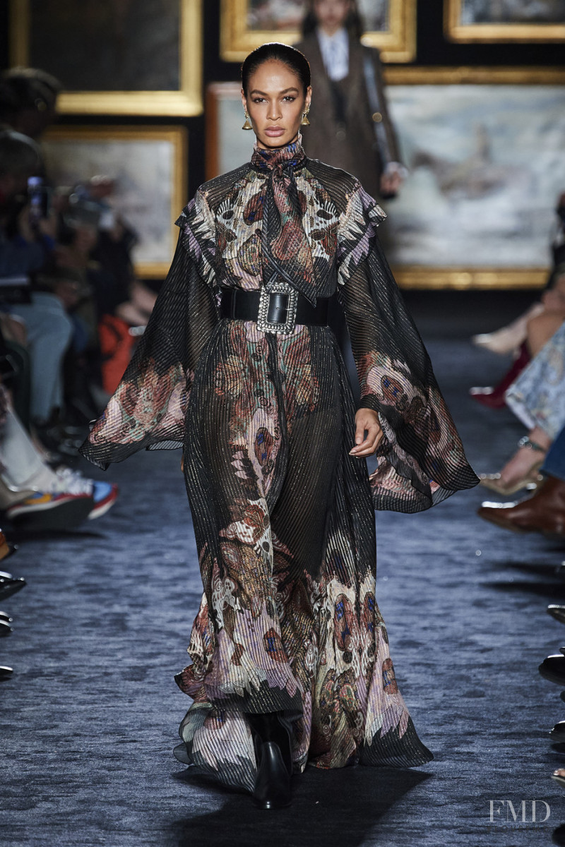 Joan Smalls featured in  the Etro fashion show for Autumn/Winter 2020