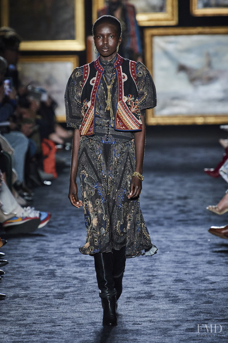 Ajok Madel featured in  the Etro fashion show for Autumn/Winter 2020