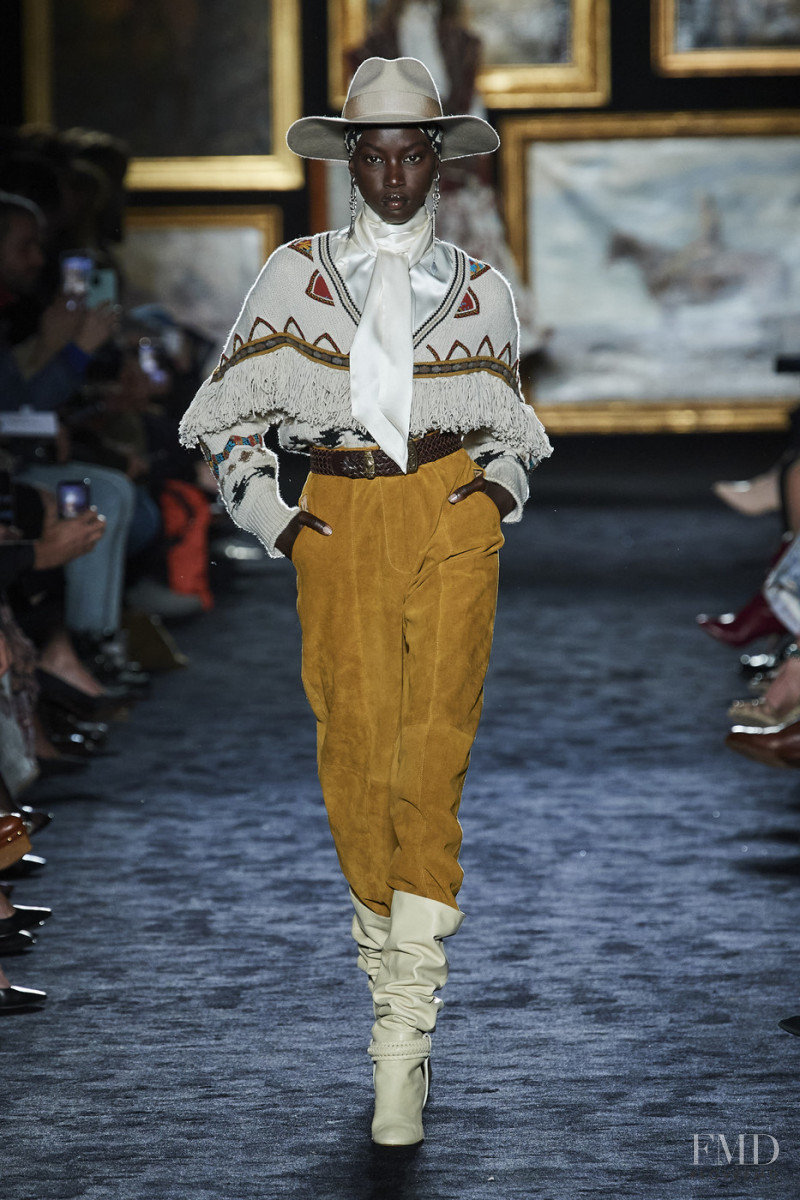 Anok Yai featured in  the Etro fashion show for Autumn/Winter 2020