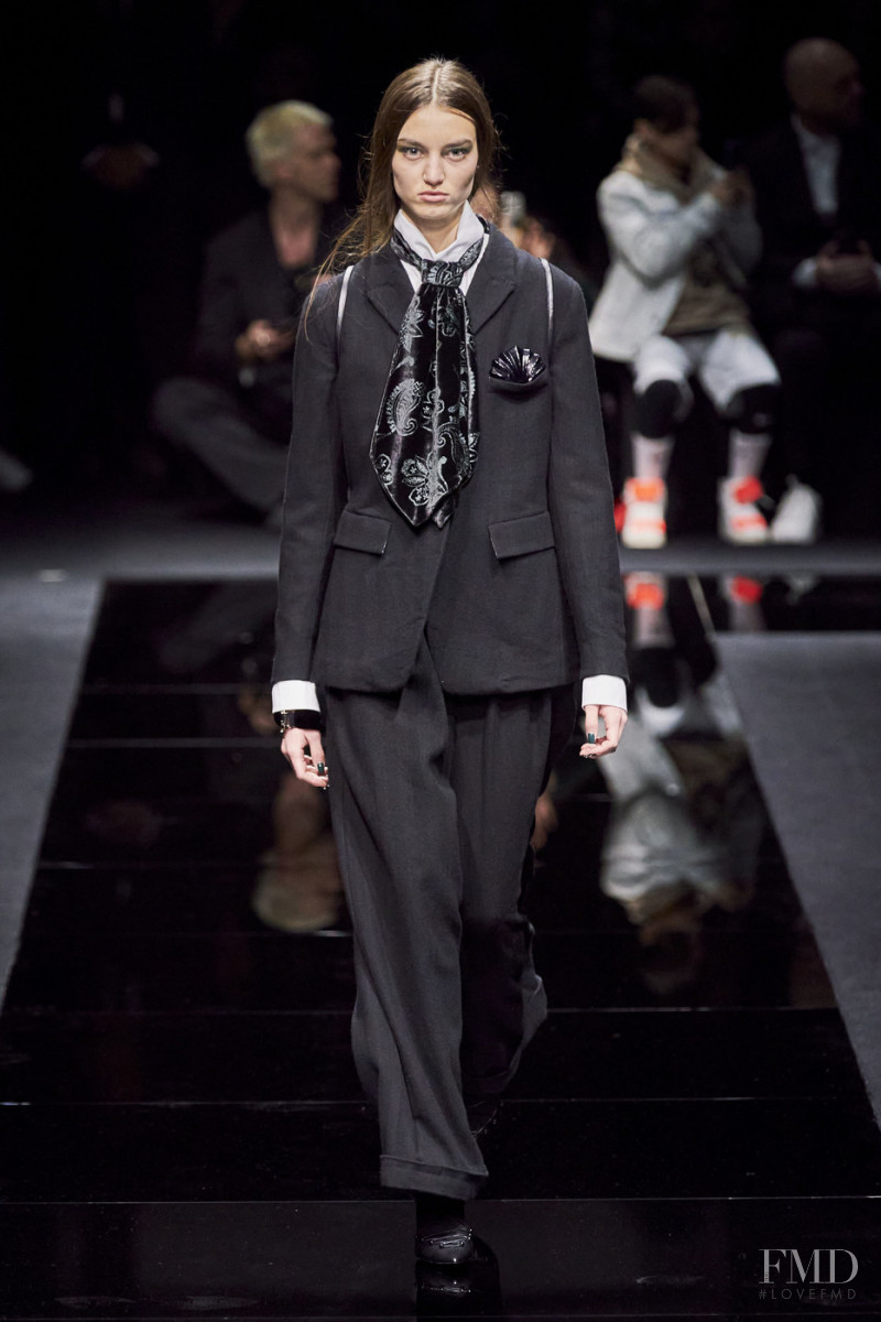 Lea Petanovic featured in  the Emporio Armani fashion show for Autumn/Winter 2020