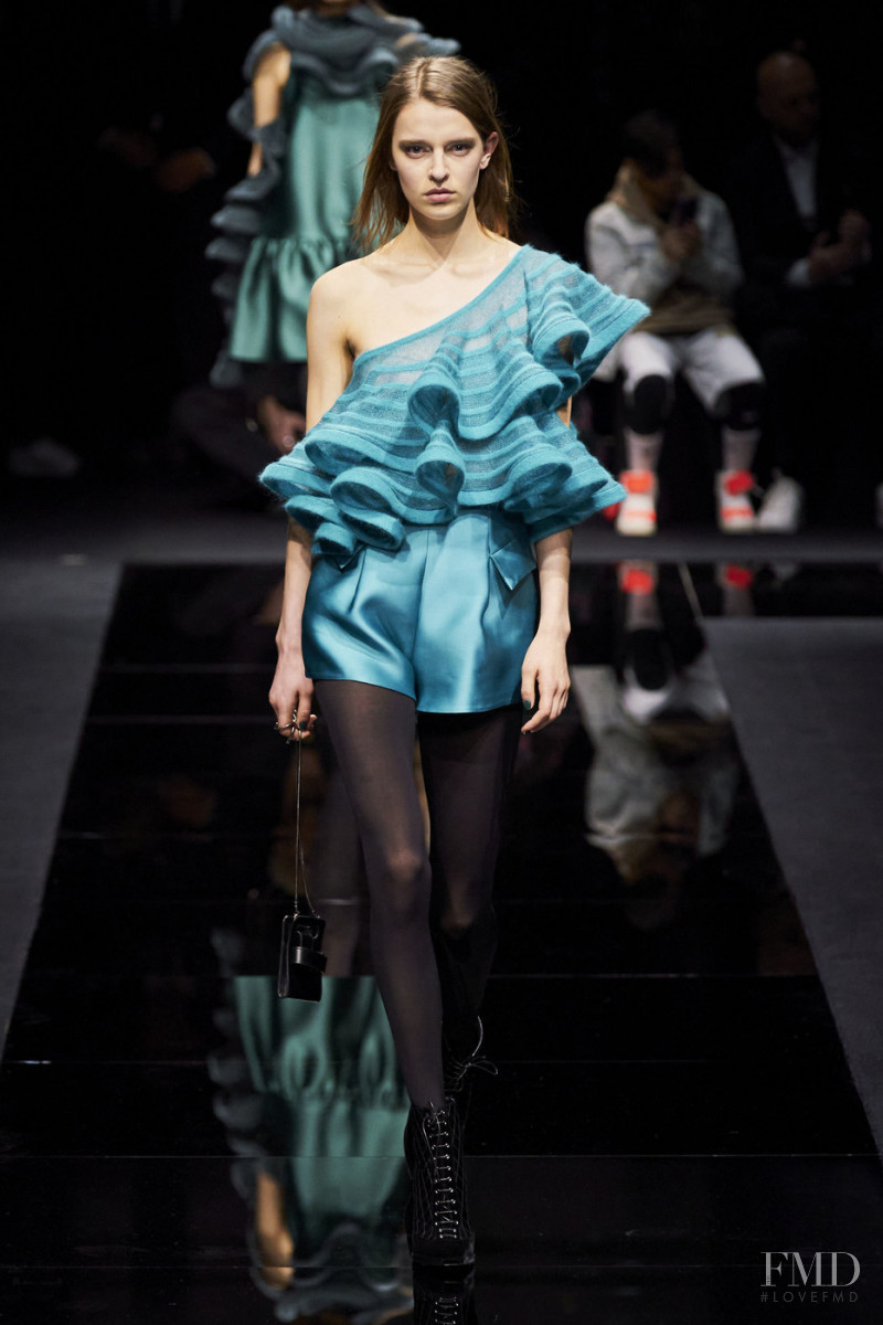 Merel Zoet featured in  the Emporio Armani fashion show for Autumn/Winter 2020
