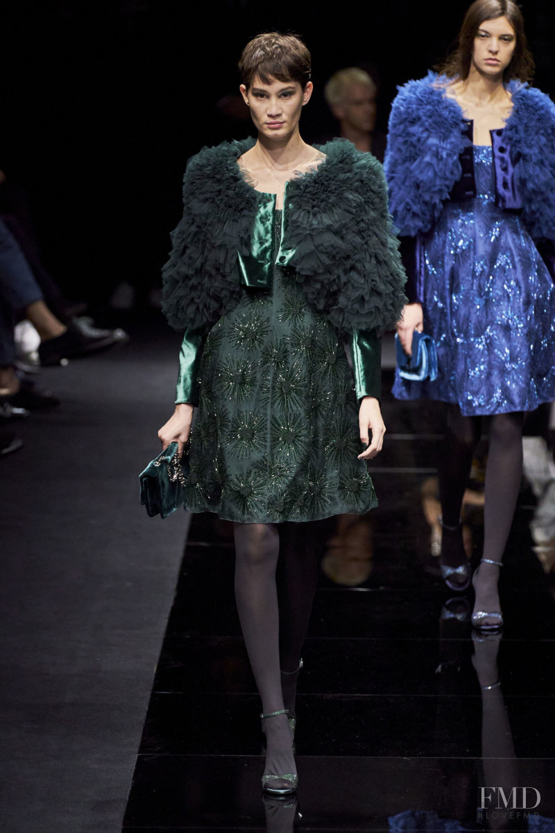 Katia Andre featured in  the Emporio Armani fashion show for Autumn/Winter 2020
