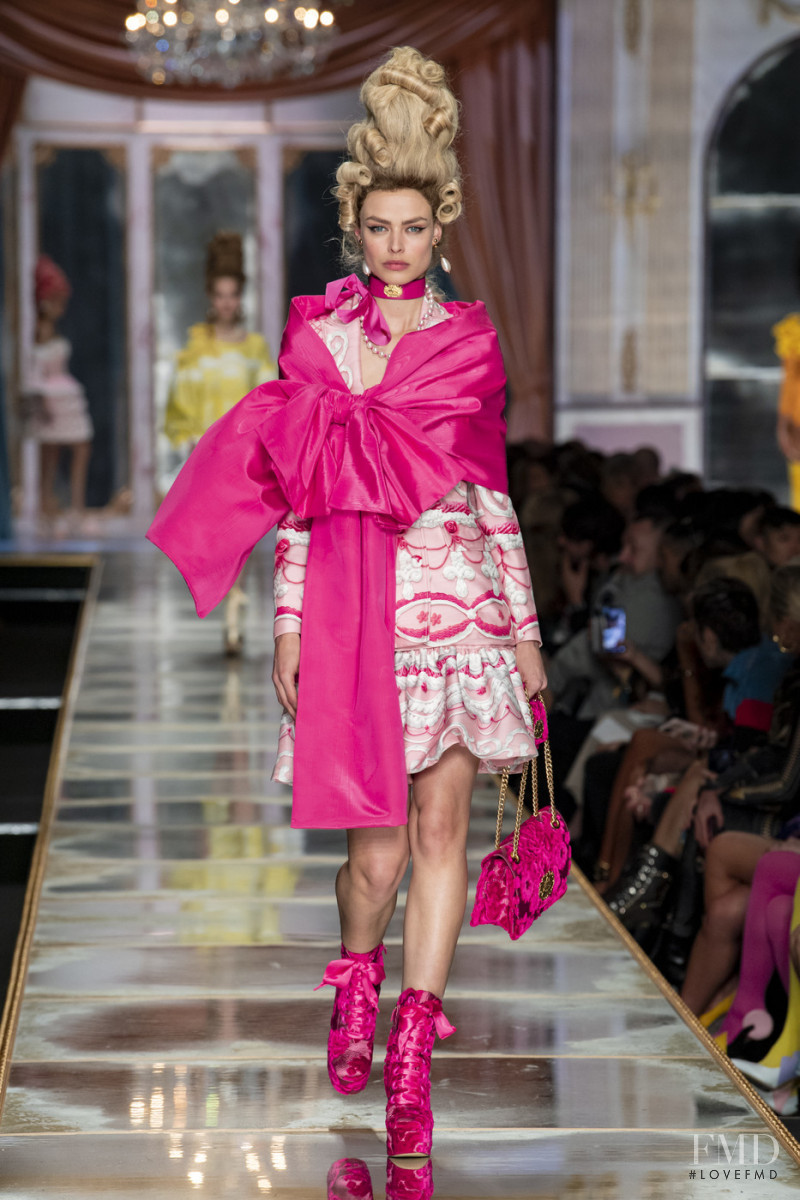 Birgit Kos featured in  the Moschino fashion show for Autumn/Winter 2020