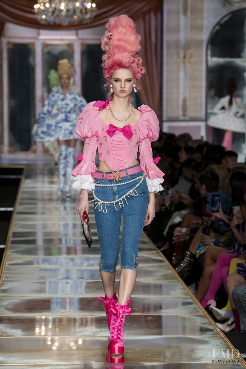 Giselle Norman featured in  the Moschino fashion show for Autumn/Winter 2020