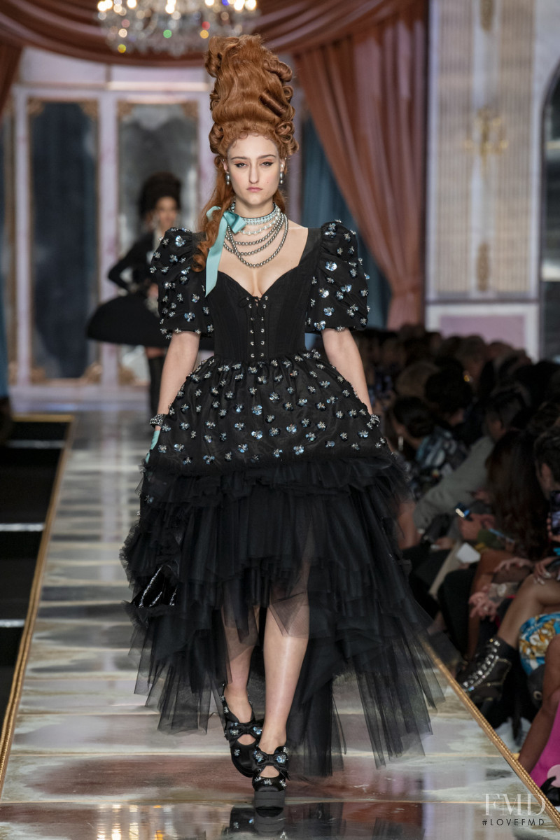 Jess Maybury featured in  the Moschino fashion show for Autumn/Winter 2020
