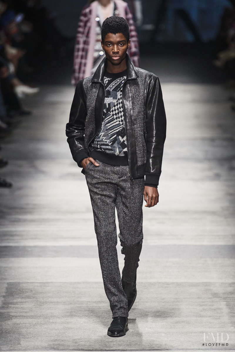 Alton Mason featured in  the Missoni fashion show for Autumn/Winter 2020