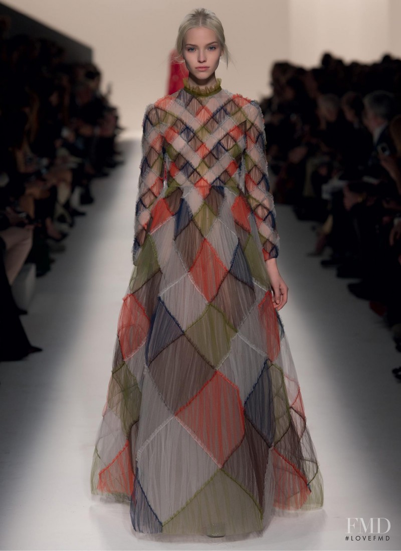 Sasha Luss featured in  the Valentino fashion show for Autumn/Winter 2014