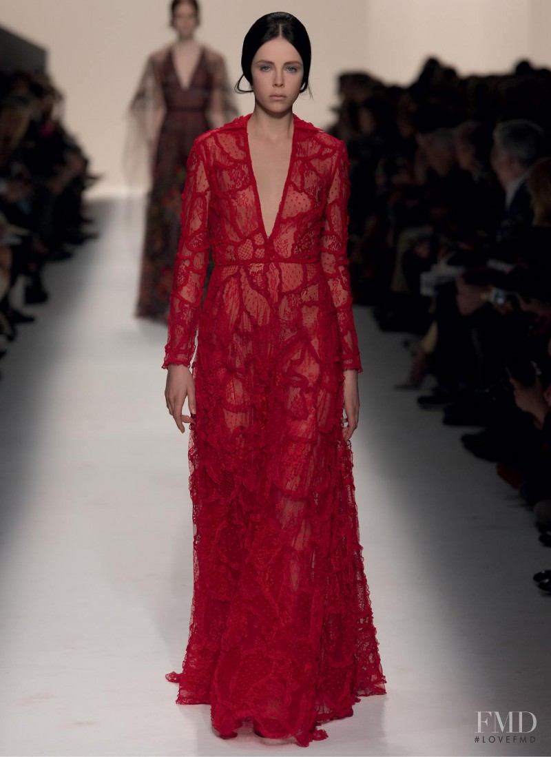 Edie Campbell featured in  the Valentino fashion show for Autumn/Winter 2014
