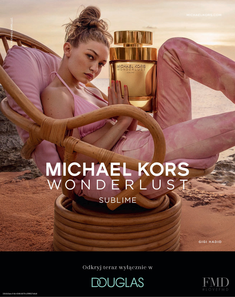 Gigi Hari featured in  the Michael Kors Beauty Wonderlust Sublime Fragrance advertisement for Spring/Summer 2020