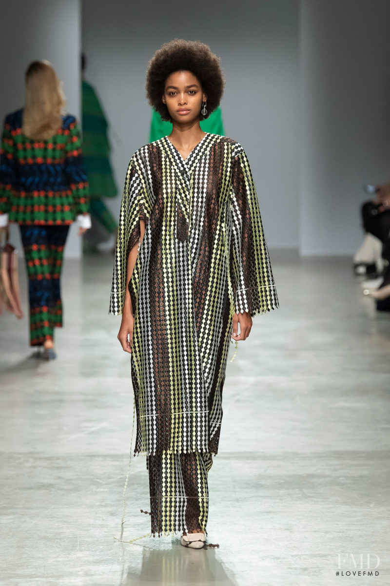 Blesnya Minher featured in  the Kenneth Ize fashion show for Autumn/Winter 2020