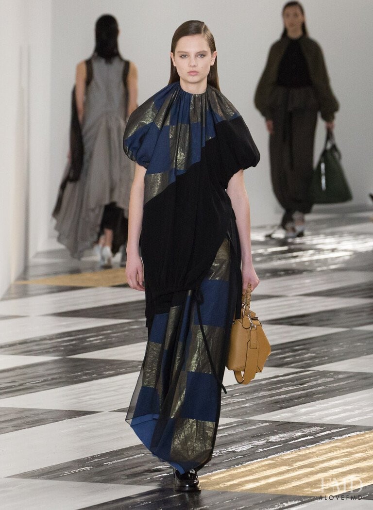 Giselle Norman featured in  the Loewe fashion show for Autumn/Winter 2020