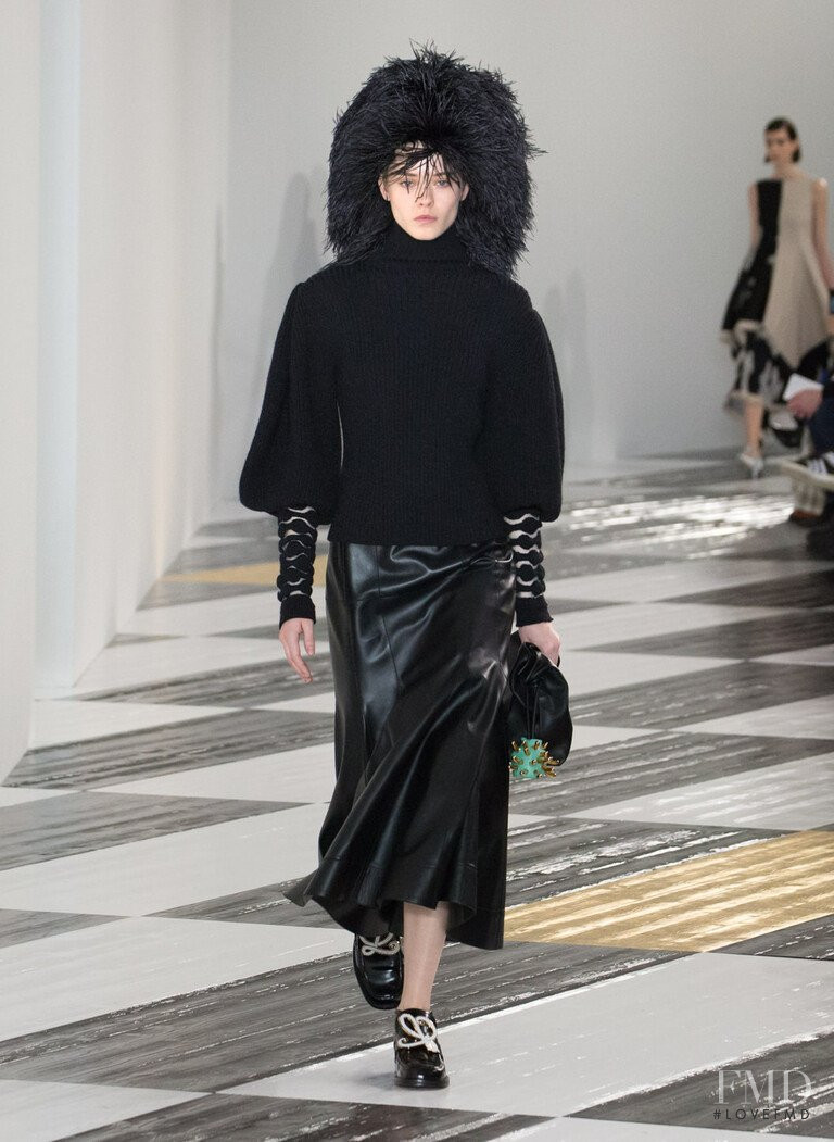 Maike Inga featured in  the Loewe fashion show for Autumn/Winter 2020