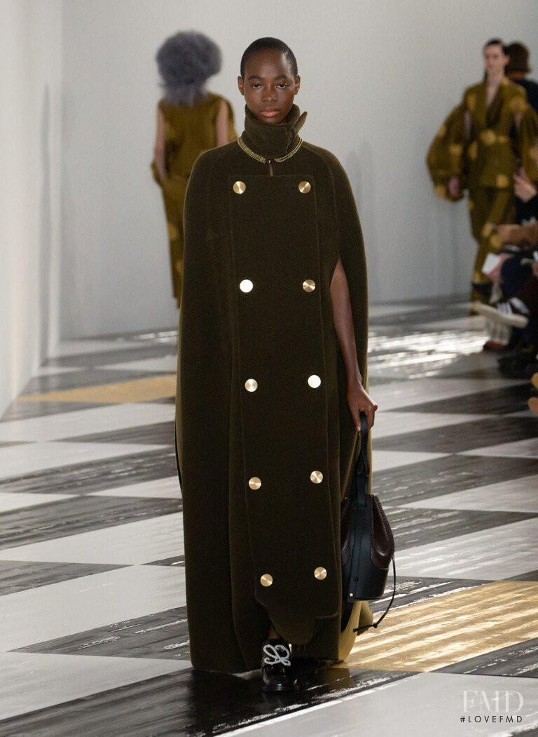 Victoire Victoria Nkwuda featured in  the Loewe fashion show for Autumn/Winter 2020