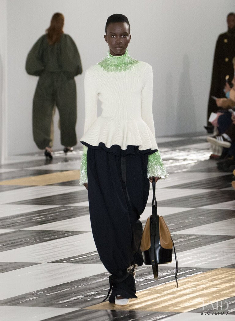 Achenrin Madit featured in  the Loewe fashion show for Autumn/Winter 2020