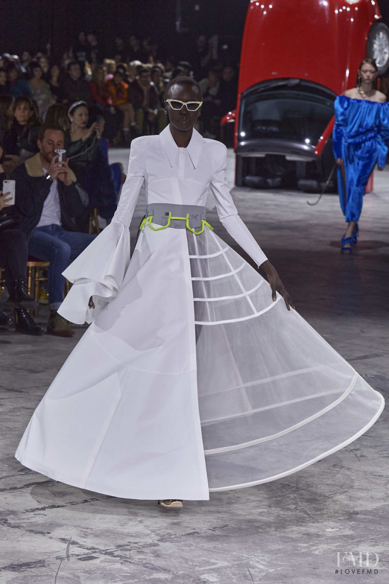 Alek Wek featured in  the Off-White fashion show for Autumn/Winter 2020