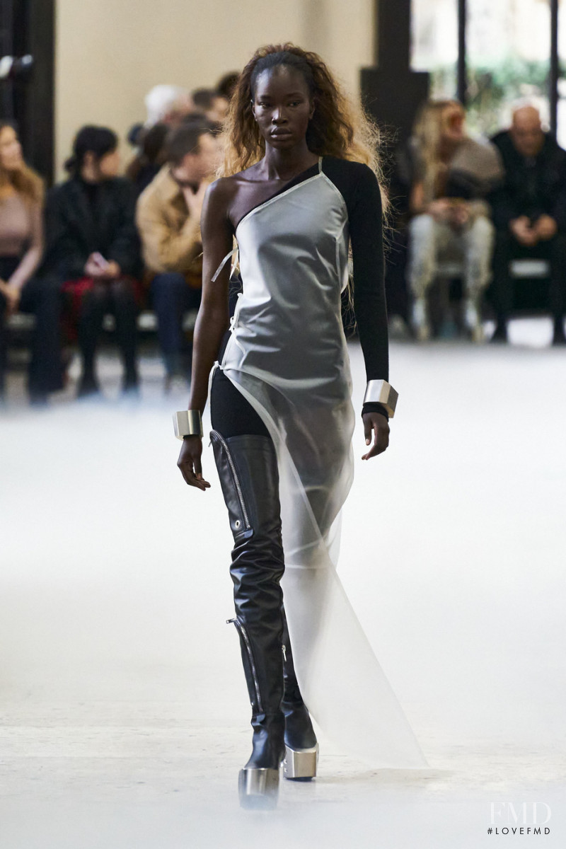 Adhel Bol featured in  the Rick Owens fashion show for Autumn/Winter 2020