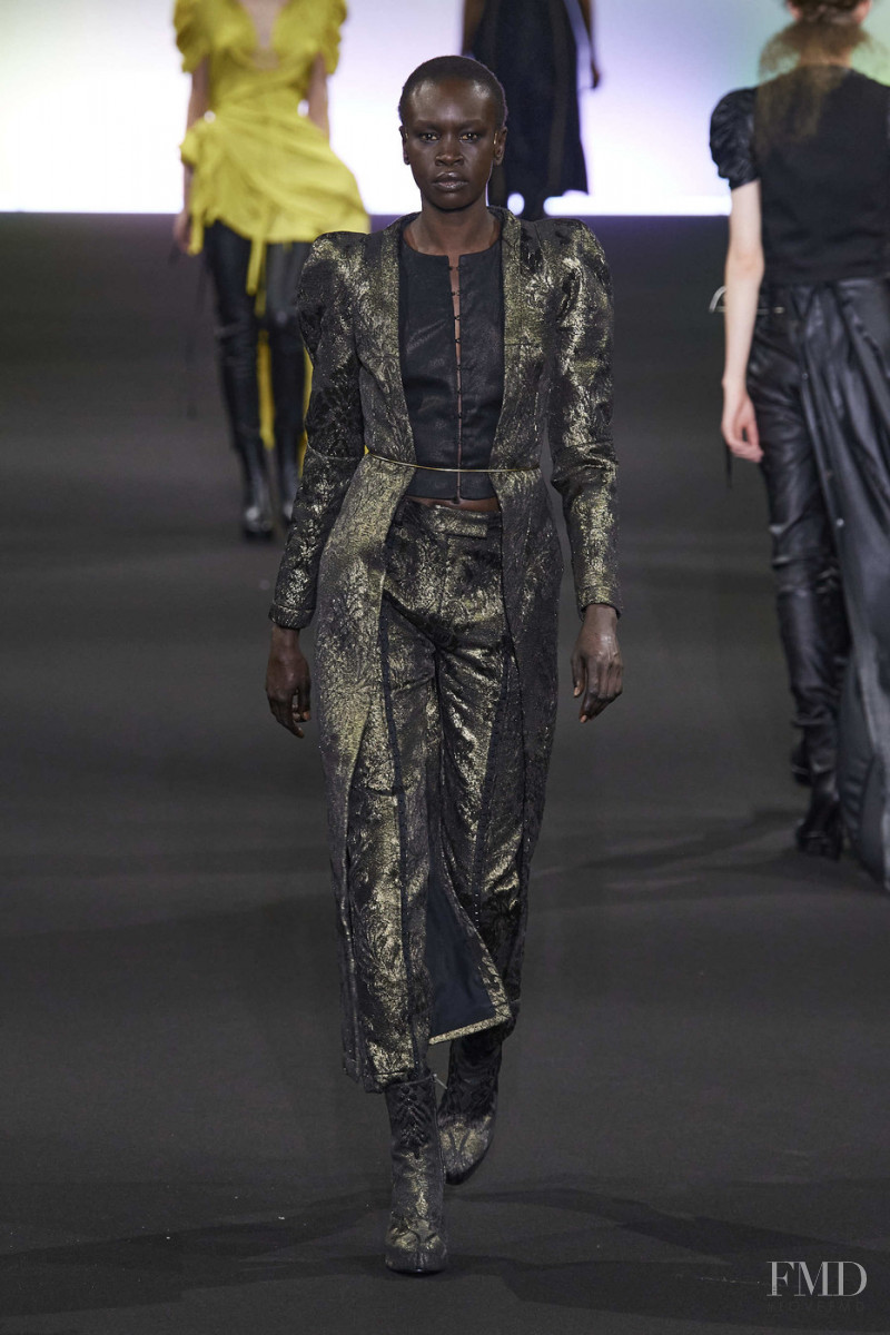 Alek Wek featured in  the Ann Demeulemeester fashion show for Autumn/Winter 2020
