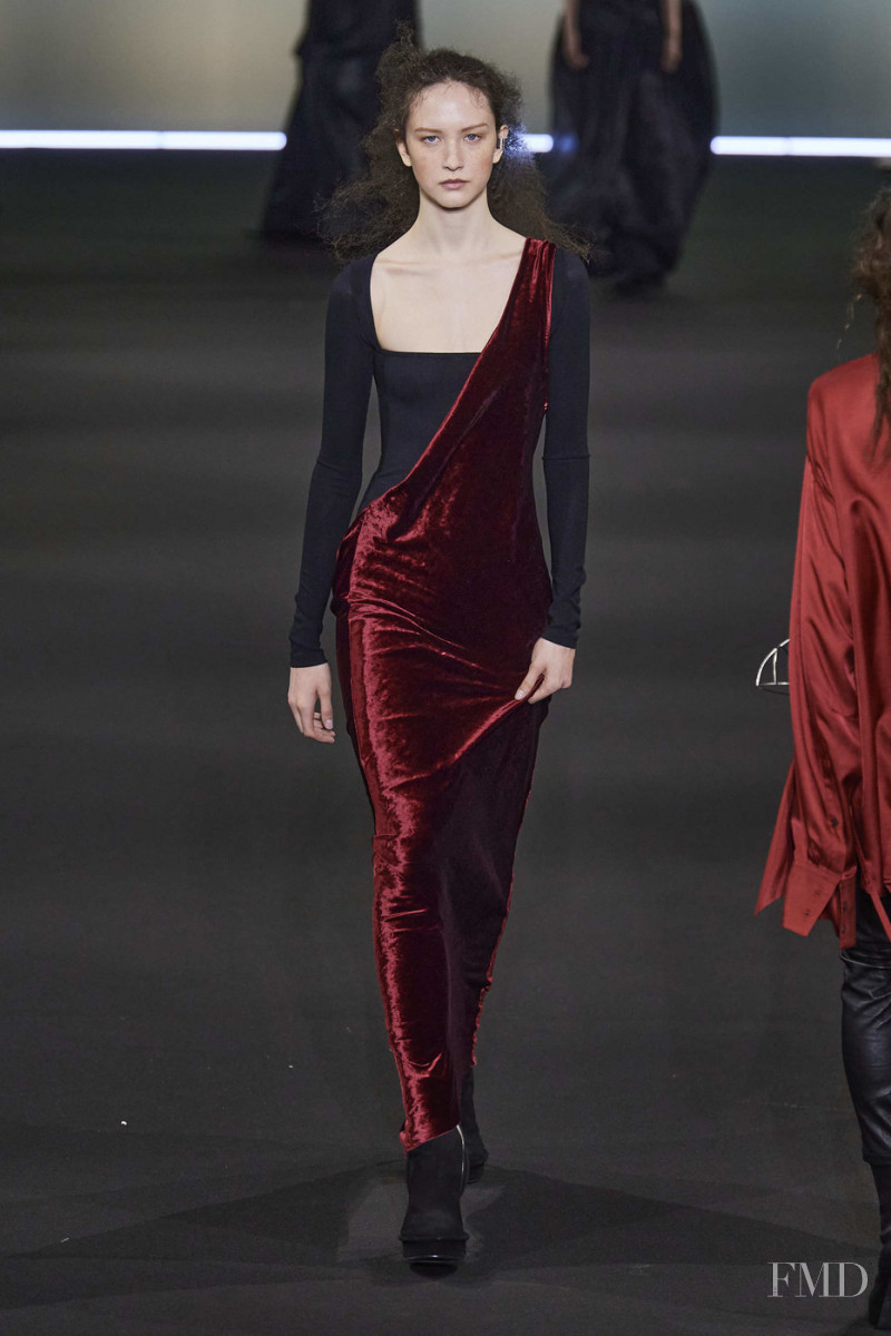 Polina Zavialova featured in  the Ann Demeulemeester fashion show for Autumn/Winter 2020