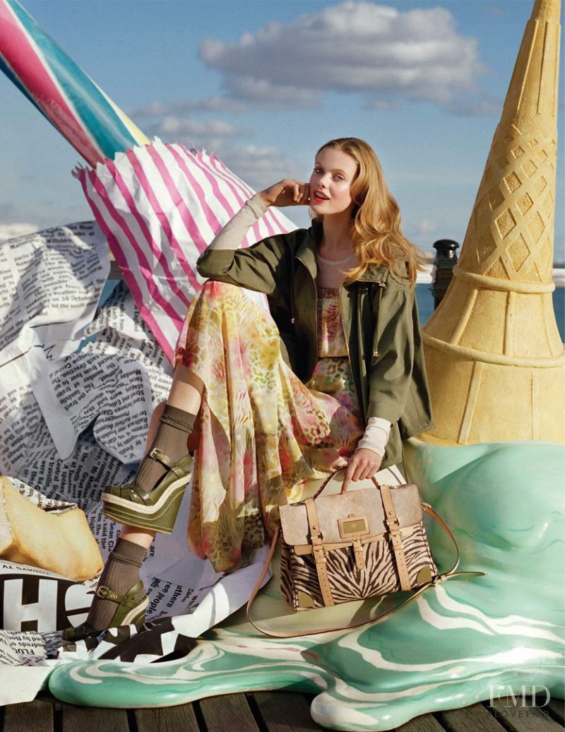 Frida Gustavsson featured in  the Mulberry advertisement for Spring/Summer 2012