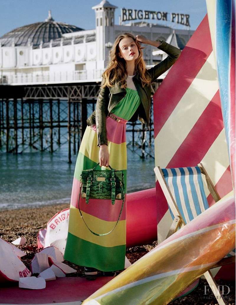 Frida Gustavsson featured in  the Mulberry advertisement for Spring/Summer 2012